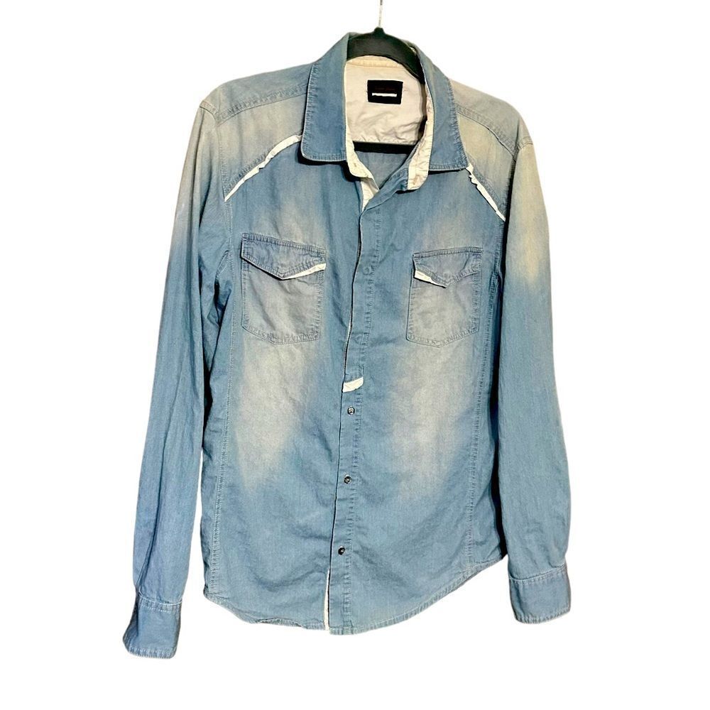 Sixth June bleached out denim chambray shirt - Picture 2 of 12